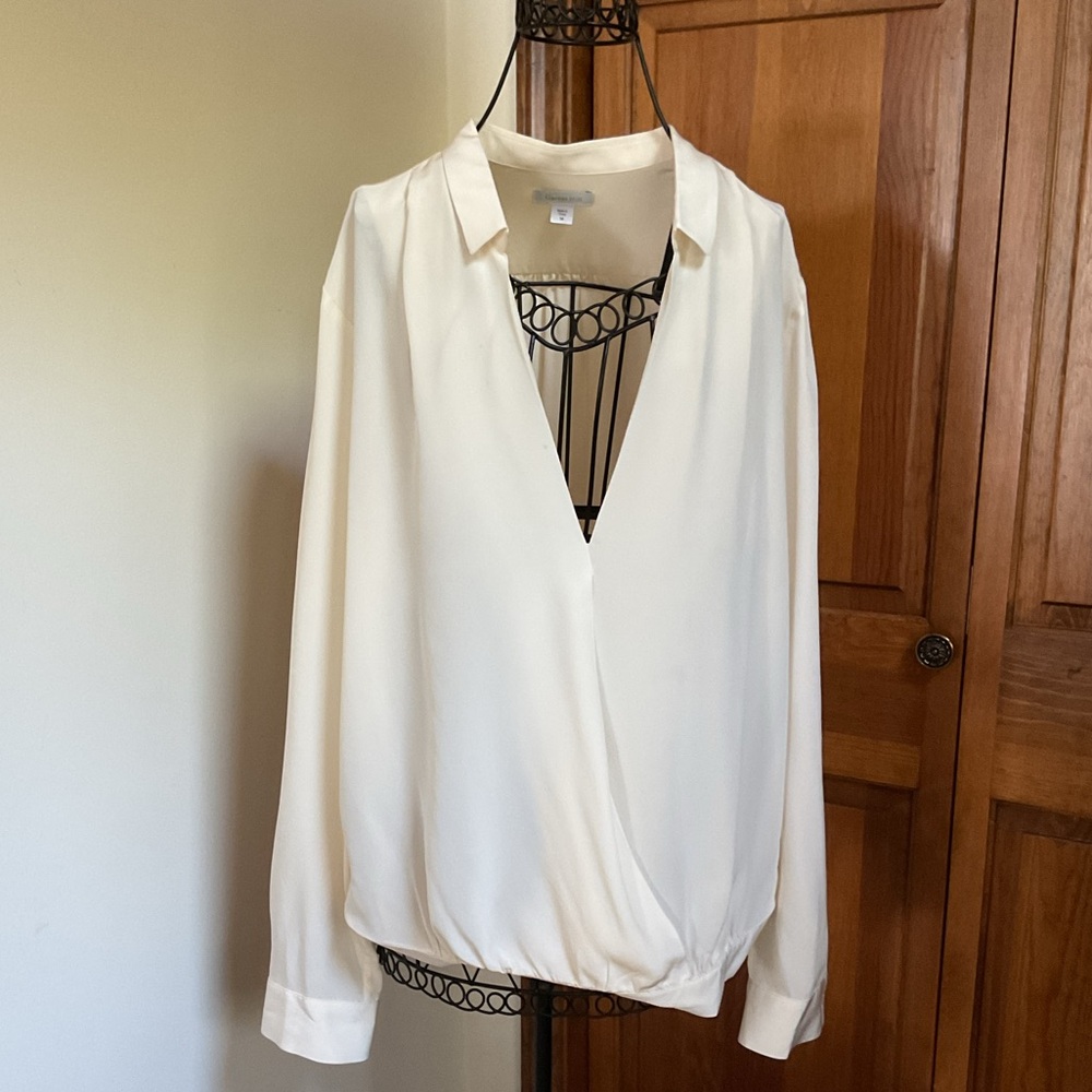 Garnett hill Elegant Cream Blouse, 14, Silk